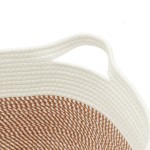 vidaXL Coș de depozitare, maro și alb, Ø40x25 cm, bumbac vidaXL Coș de depozitare, maro și alb, Ø40x25 cm, bumbac