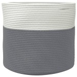 vidaXL Coș de depozitare, gri și alb, Ø40x35 cm, bumbac vidaXL Coș de depozitare, gri și alb, Ø40x35 cm, bumbac