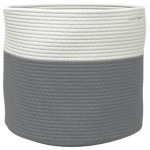 vidaXL Coș de depozitare, gri și alb, Ø40x35 cm, bumbac vidaXL Coș de depozitare, gri și alb, Ø40x35 cm, bumbac