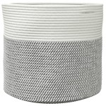 vidaXL Coș de depozitare, gri și alb, Ø40x35 cm, bumbac vidaXL Coș de depozitare, gri și alb, Ø40x35 cm, bumbac