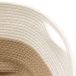 vidaXL Coș de depozitare, bej și alb, Ø40x35 cm, bumbac vidaXL Coș de depozitare, bej și alb, Ø40x35 cm, bumbac