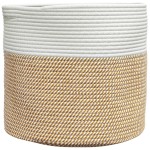 vidaXL Coș de depozitare, maro și alb, Ø40x35 cm, bumbac vidaXL Coș de depozitare, maro și alb, Ø40x35 cm, bumbac