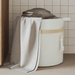 vidaXL Coș de depozitare, alb, Ø38x36 cm, bumbac vidaXL Coș de depozitare, alb, Ø38x36 cm, bumbac