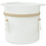 vidaXL Coș de depozitare, alb, Ø38x36 cm, bumbac vidaXL Coș de depozitare, alb, Ø38x36 cm, bumbac