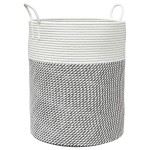 vidaXL Coș de depozitare, gri și alb, Ø38x46 cm, bumbac vidaXL Coș de depozitare, gri și alb, Ø38x46 cm, bumbac