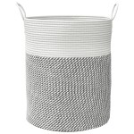 vidaXL Coș de depozitare, gri și alb, Ø38x46 cm, bumbac vidaXL Coș de depozitare, gri și alb, Ø38x46 cm, bumbac