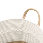 vidaXL Coș de depozitare, bej și alb, Ø43x38 cm, bumbac vidaXL Coș de depozitare, bej și alb, Ø43x38 cm, bumbac