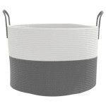 vidaXL Coș de depozitare, gri și alb, Ø51x33 cm, bumbac vidaXL Coș de depozitare, gri și alb, Ø51x33 cm, bumbac