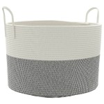 vidaXL Coș de depozitare, gri și alb, Ø51x33 cm, bumbac vidaXL Coș de depozitare, gri și alb, Ø51x33 cm, bumbac