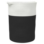 vidaXL Coș de depozitare, negru și alb, Ø49x65 cm, bumbac vidaXL Coș de depozitare, negru și alb, Ø49x65 cm, bumbac