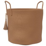 vidaXL Coș de depozitare, maro, Ø40x35 cm, bumbac vidaXL Coș de depozitare, maro, Ø40x35 cm, bumbac