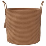 vidaXL Coș de depozitare, maro, Ø40x35 cm, bumbac vidaXL Coș de depozitare, maro, Ø40x35 cm, bumbac
