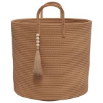vidaXL Coș de depozitare, maro, Ø40x35 cm, bumbac vidaXL Coș de depozitare, maro, Ø40x35 cm, bumbac