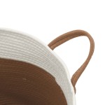 vidaXL Coș de depozitare, maro și alb, Ø40x35 cm, bumbac vidaXL Coș de depozitare, maro și alb, Ø40x35 cm, bumbac