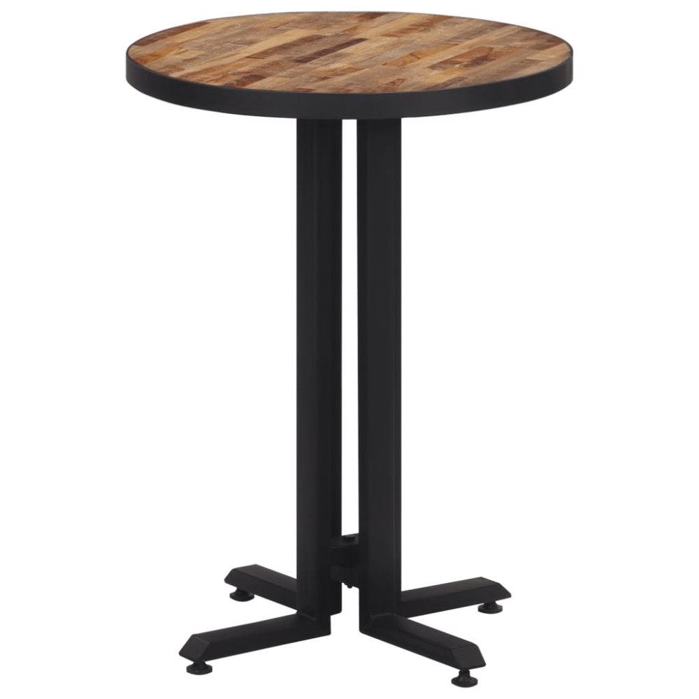 vidaXL Masă de bistro rotundă, Ø55x76 cm, lemn masiv de tec reciclat