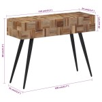 vidaXL Masă consolă, 110x34x80 cm, lemn masiv de tec reciclat