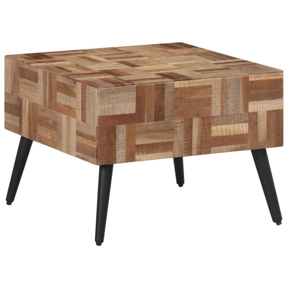 vidaXL Măsuță de cafea, gri, 55x55x40 cm, lemn masiv de tec reciclat