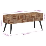 vidaXL Bancă, 110x35x45 cm, lemn masiv de tec reciclat vidaXL Bancă, 110x35x45 cm, lemn masiv de tec reciclat