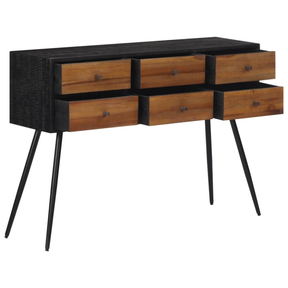 vidaXL Masă consolă cu sertare, 116x30x76 cm, lemn masiv tec reciclat