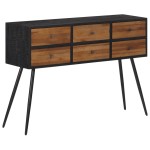 vidaXL Masă consolă cu sertare, 116x30x76 cm, lemn masiv tec reciclat vidaXL Masă consolă cu sertare, 116x30x76 cm, lemn masiv tec reciclat