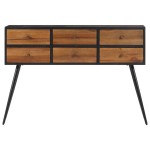 vidaXL Masă consolă cu sertare, 116x30x76 cm, lemn masiv tec reciclat vidaXL Masă consolă cu sertare, 116x30x76 cm, lemn masiv tec reciclat