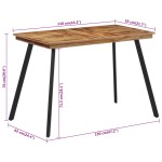 vidaXL Masă de sufragerie, 120x62x76 cm, lemn masiv de tec vidaXL Masă de sufragerie, 120x62x76 cm, lemn masiv de tec