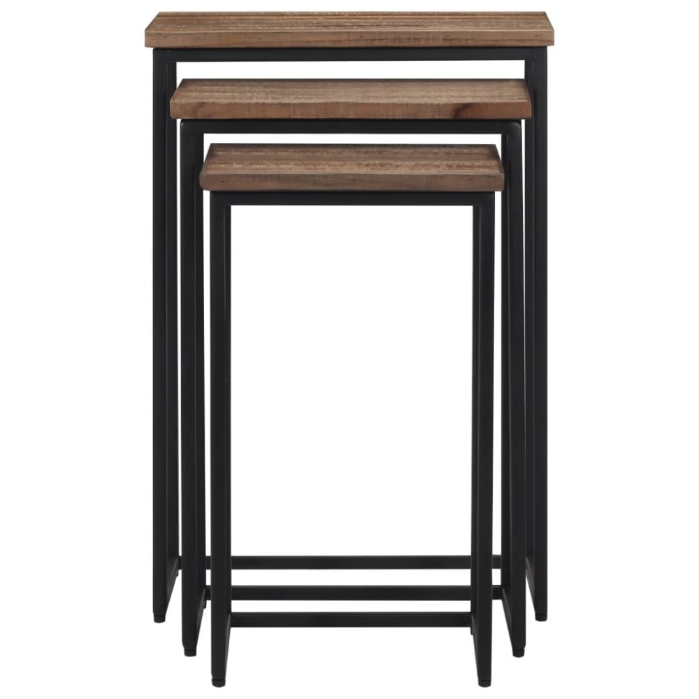 vidaXL Măsuțe de cafea suprapuse, 3 buc., lemn masiv de tec