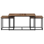 vidaXL Măsuțe de cafea suprapuse, 3 buc., lemn masiv de tec