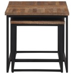 vidaXL Măsuțe de cafea suprapuse, 3 buc., lemn masiv de tec