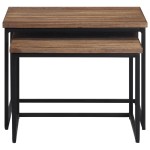 vidaXL Măsuțe de cafea suprapuse, 2 buc., lemn masiv de tec