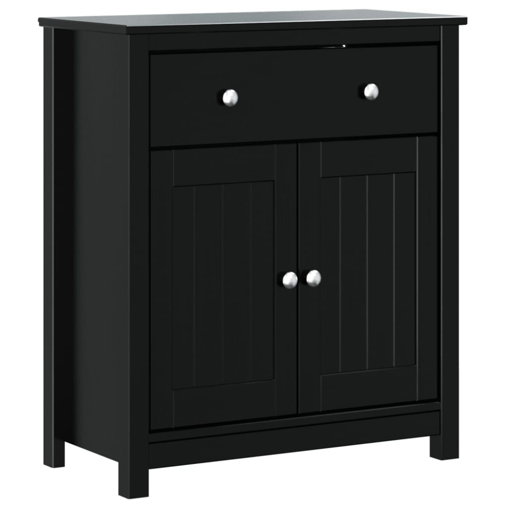 vidaXL Dulap de baie BERG, negru, 69,5x34x80 cm, lemn masiv de pin
