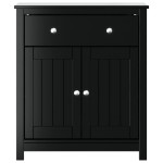 vidaXL Dulap de baie BERG, negru, 69,5x34x80 cm, lemn masiv de pin vidaXL Dulap de baie BERG, negru, 69,5x34x80 cm, lemn masiv de pin