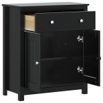 vidaXL Dulap de baie BERG, negru, 69,5x34x80 cm, lemn masiv de pin vidaXL Dulap de baie BERG, negru, 69,5x34x80 cm, lemn masiv de pin