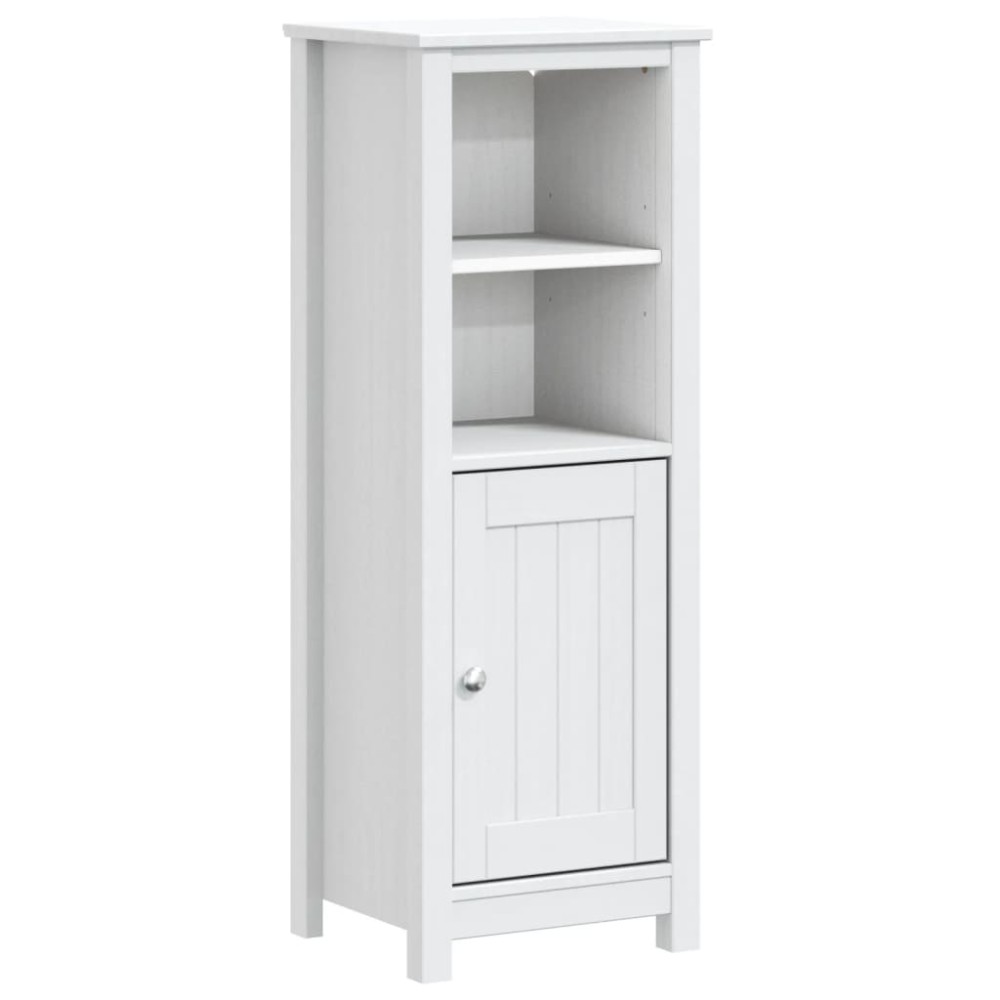 vidaXL Dulap de baie BERG, alb, 40x34x110 cm, lemn masiv de pin