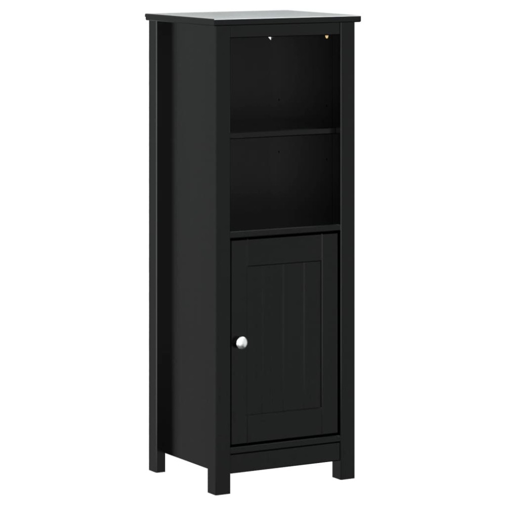 vidaXL Dulap de baie BERG, negru, 40x34x110 cm, lemn masiv de pin