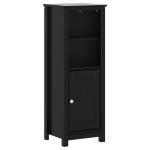 vidaXL Dulap de baie BERG, negru, 40x34x110 cm, lemn masiv de pin