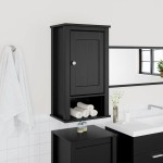 vidaXL Dulap de baie de perete "BERG" negru, 40x27x71,5 cm, lemn pin vidaXL Dulap de baie de perete "BERG" negru, 40x27x71,5 cm, lemn pin