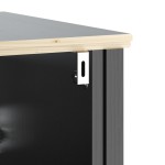 vidaXL Dulap chiuvetă de baie BERG, negru, 60x34x59 cm, lemn masiv pin