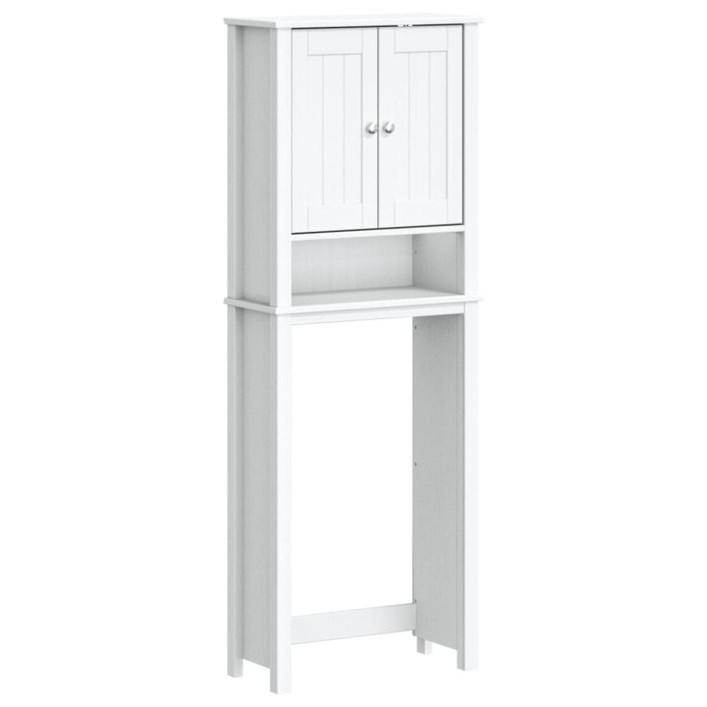 vidaXL Depozitare deasupra toaletei „BERG” alb 60x27x164,5 cm lemn
