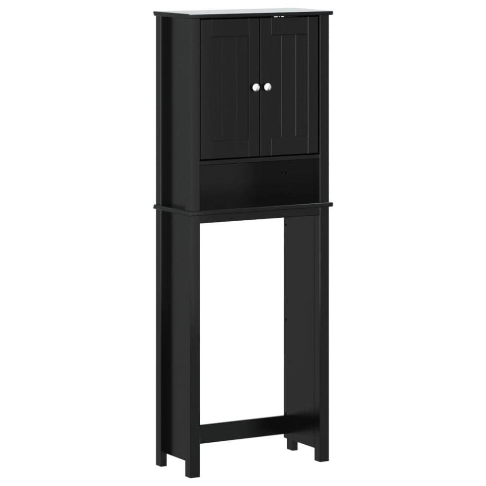 vidaXL Depozitare deasupra toaletei „BERG” negru 60x27x164,5 cm lemn