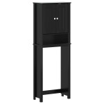 vidaXL Depozitare deasupra toaletei „BERG” negru 60x27x164,5 cm lemn