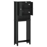 vidaXL Depozitare deasupra toaletei „BERG” negru 60x27x164,5 cm lemn