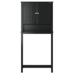 vidaXL Dulap mașină de spălat „BERG” negru 76x27x164,5 cm lemn masiv vidaXL Dulap mașină de spălat „BERG” negru 76x27x164,5 cm lemn masiv