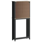 vidaXL Dulap mașină de spălat „BERG” negru 76x27x164,5 cm lemn masiv vidaXL Dulap mașină de spălat „BERG” negru 76x27x164,5 cm lemn masiv
