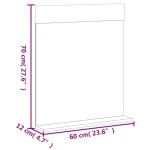 vidaXL Oglindă de baie cu raft „BERG” negru, 60x12x70 cm, lemn masiv vidaXL Oglindă de baie cu raft „BERG” negru, 60x12x70 cm, lemn masiv