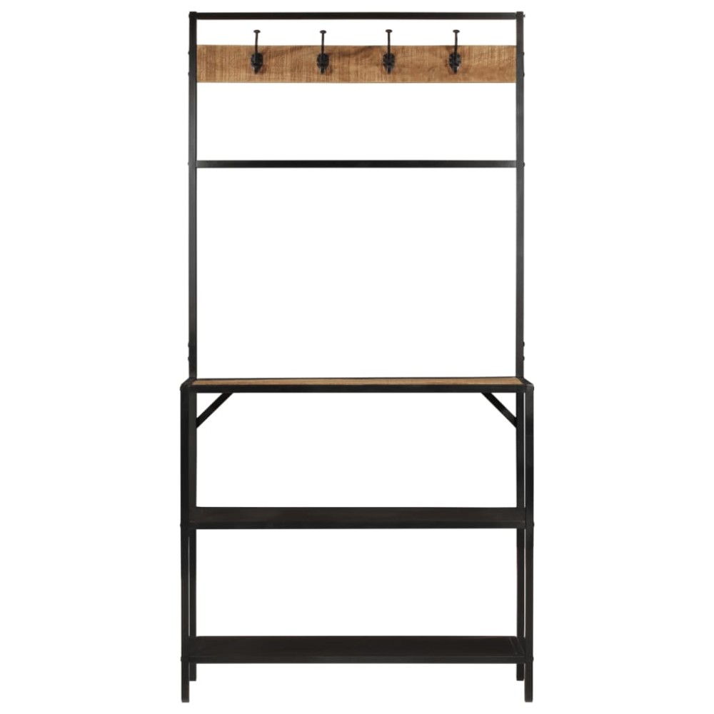 vidaXL Raft pentru haine, 90x35x180 cm, lemn masiv de mango și fier