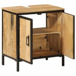 vidaXL Dulap pentru chiuvetă de baie 55x35x60 cm lemn masiv mango&fier vidaXL Dulap pentru chiuvetă de baie 55x35x60 cm lemn masiv mango&fier