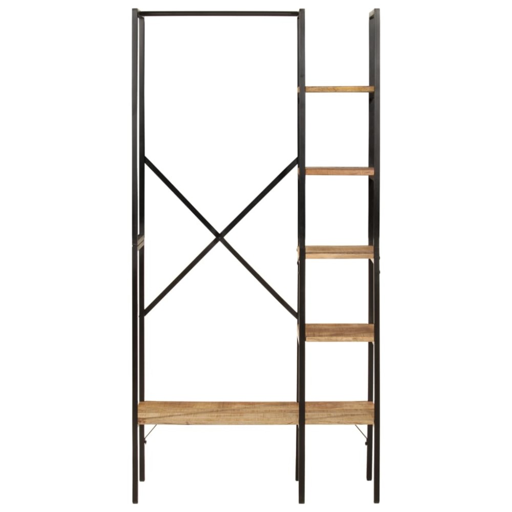 vidaXL Suport haine cu rafturi, 90x40x190 cm, lemn masiv mango și fier