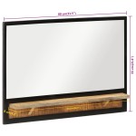 vidaXL oglindă cu raft 80x8x55 cm sticlă și lemn masiv de mango vidaXL oglindă cu raft 80x8x55 cm sticlă și lemn masiv de mango