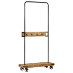 vidaXL Suport pentru haine cu roți 90x35x190cm lemn masiv mango & fier vidaXL Suport pentru haine cu roți 90x35x190cm lemn masiv mango & fier